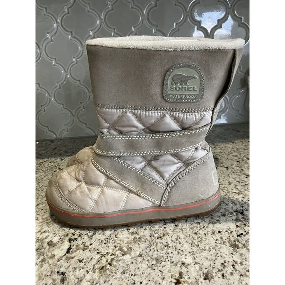 Sorel Glacy Womens Sz 8.5 Boots Beige Snow Winter Fleece Lining Waterproof - Picture 1 of 8